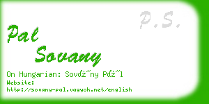 pal sovany business card